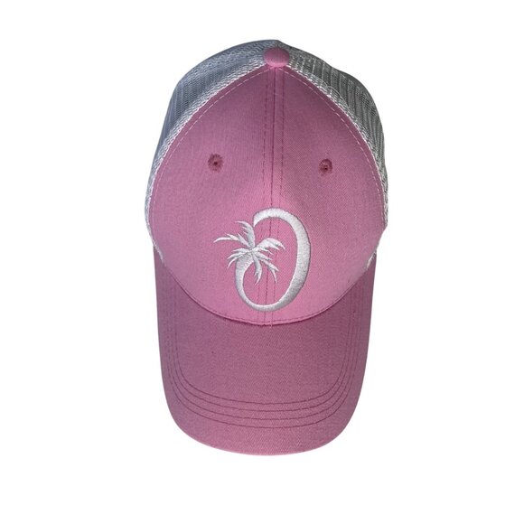 Chateau De Berne Trucker Hat Womens Pink White Embroidered Adjustable Snapback - Picture 3 of 8